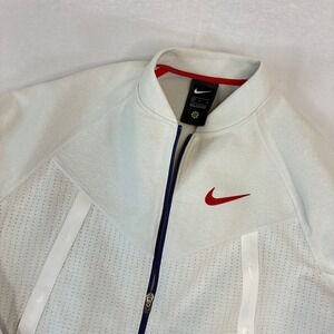 Nike Sportswear Tech Pack Jacket CW0300 100 White Red Men's Sz Mediumn FLAW